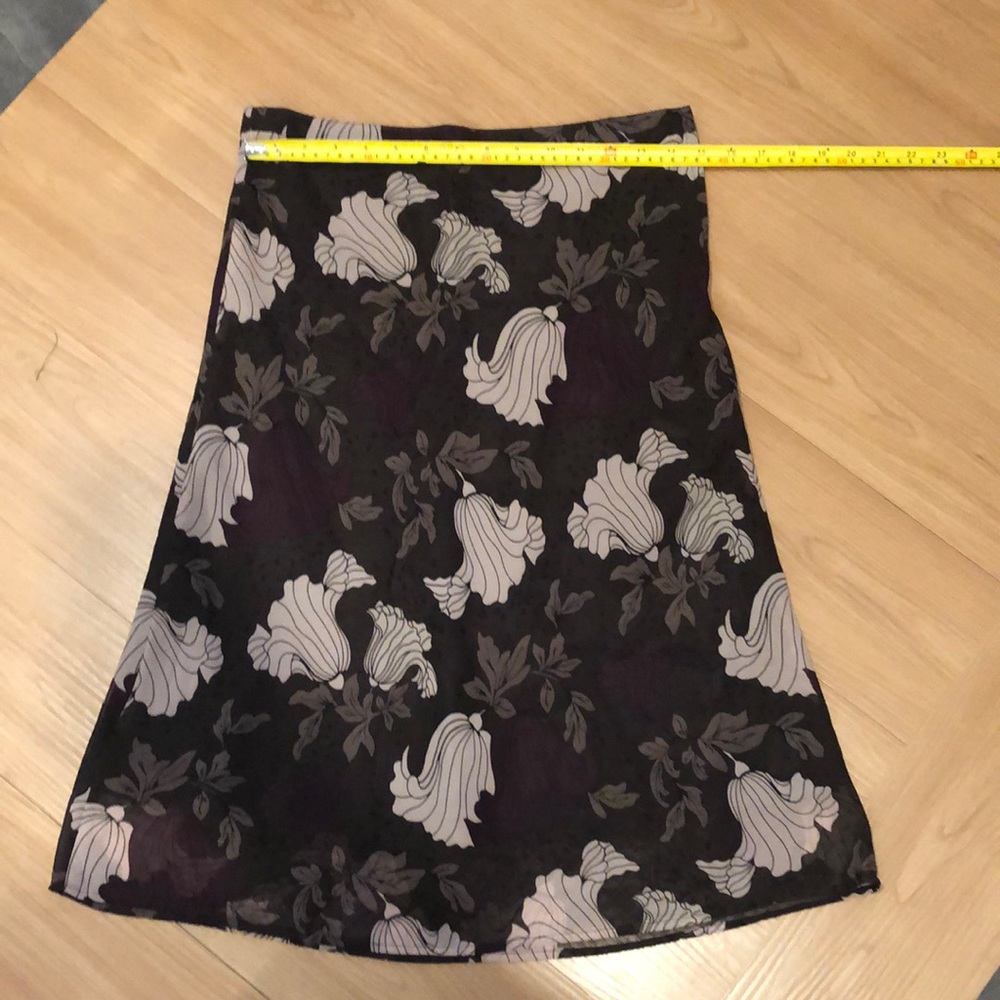 Modest midi skirt, purple/tan/ brown H&M, US6, with side zipper , lining